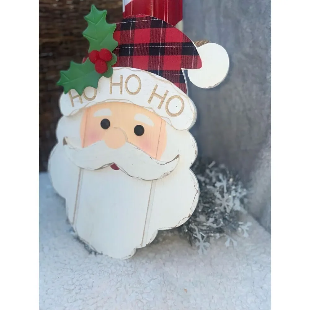 Santa Claus Wood Hanging Sign NWOT